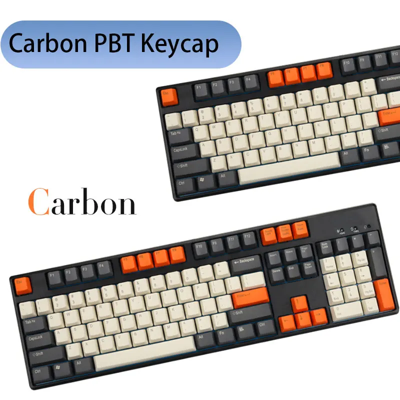 

Carbon PBT Sublimation Keycap 108/104/87 Keys Side/Positive/Blank Engraved Keycaps For Ikbc Cherry MX Annie Mechanical Keyboard