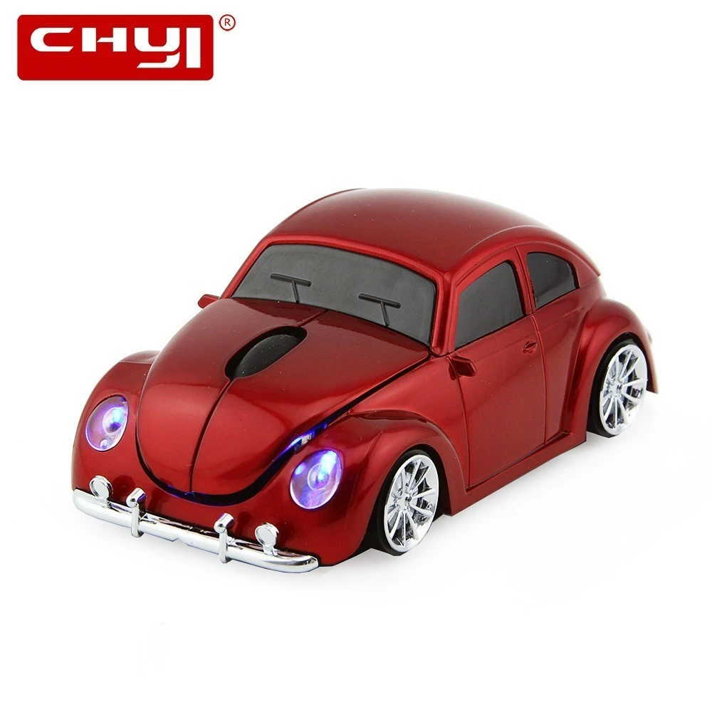 CHYI Wireless Mini Auto a Forma di Mouse Del Computer Mouse Ottico Usb Auto PC Mause 3D VW Beetle Auto Maus 2.4Ghz 1600 DPI LED Mouse Per Il Computer Portatile