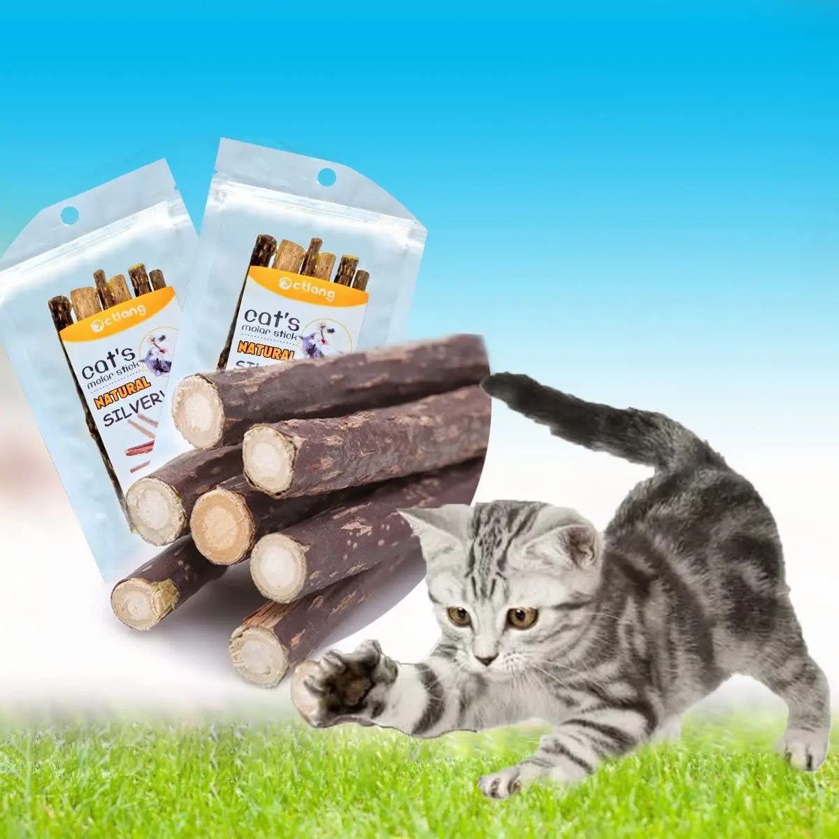 

Cat Molar Toothpaste Stick Natural Catnip Cat Chew Sticks 6pcs Catnip Pet Snacks Cleaning Teeth Pure Natural Pet Supplies