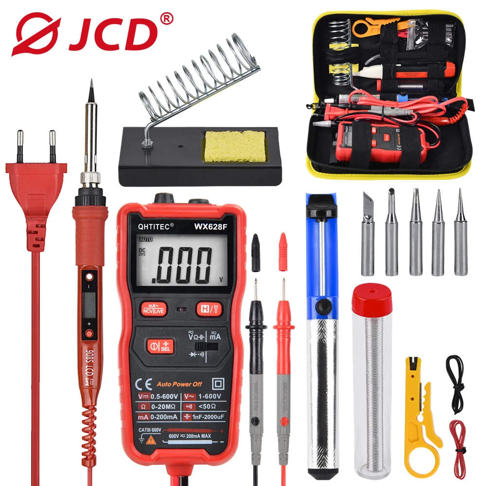 

JCD soldering iron kit JCD908S-625T adjustable temperature soldering tool set with digital multimeter