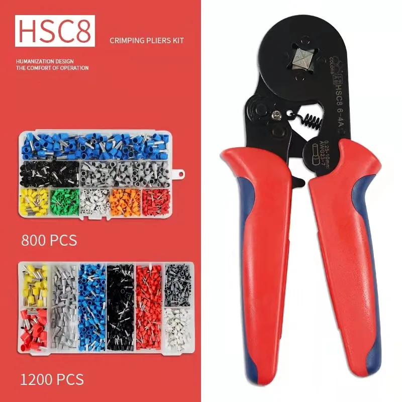 Tubular Terminal Crimping Tools Mini Electrical Pliers HSC8 6-4A/6-4 0.25-10mm² 23-7AWG 6-6 0.25-6mm² High Precision Clamp Sets