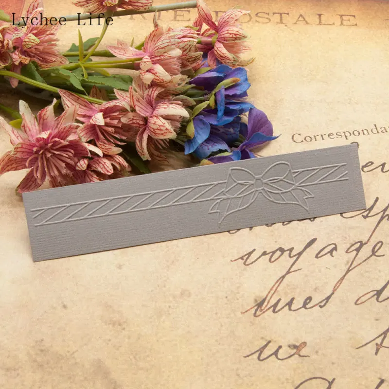 Lychee Life Bowknot Design Plastic Embossing Folder For Card Scrapbooking Photo Album Paper Making Craft Diy Template Stencils