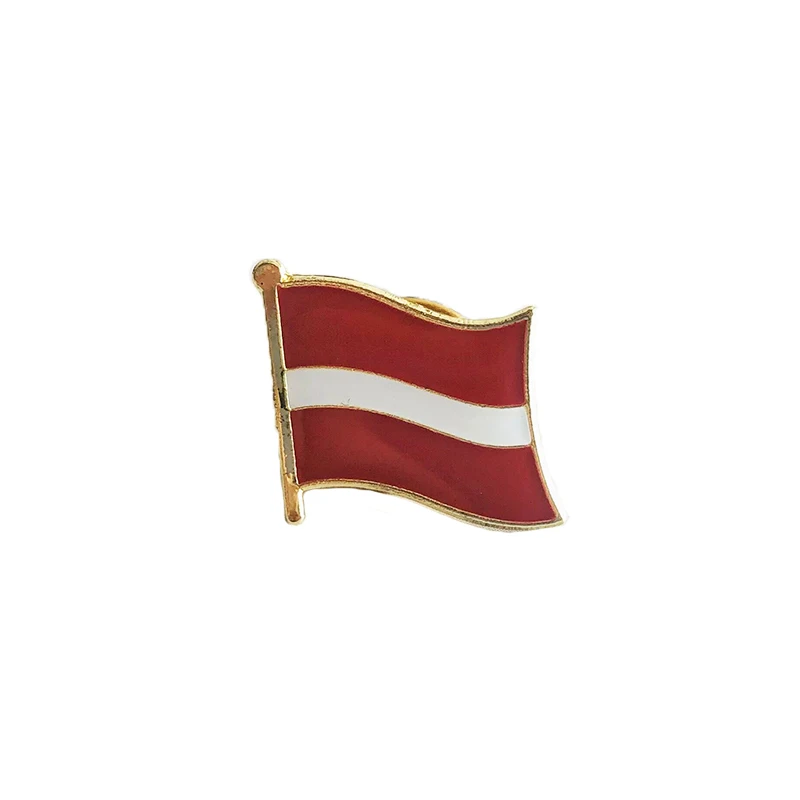 Latvia National Flag Crystal Epoxy Metal Enamel Badge Brooch  Collection Souvenir Gifts  Lapel Pins Accessories  Size1.6*1.9cm
