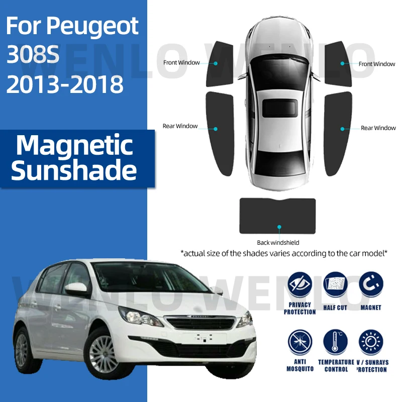 

For Peugeot 308 S T9 2013-2018 Car Sunshade Magnetic Shield Interior Shade Baby Window Sunshield Glass Curtain Windshield Visor