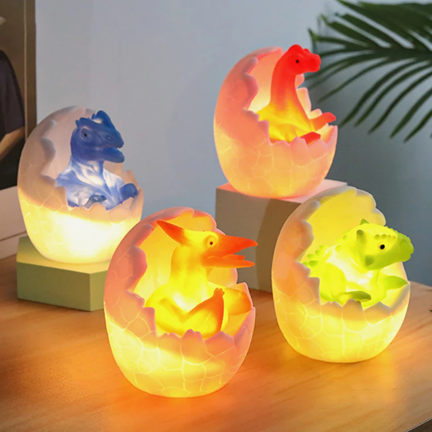 Dinosaur Night Light for Kids 3D Dinosaur Egg Glowing Toy Night Light Bedside Lamp Decoration, Christmas, Birthday Gifts