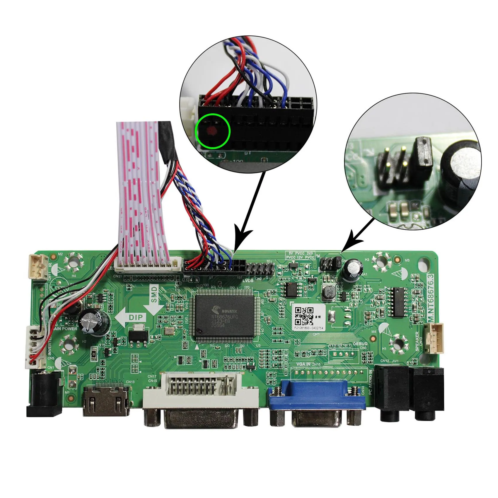 Placa controladora HD MI VGA DVI, Audio LCD, trabajo M.NT68676 para N070ICG-LD1 de 7 ~ 10,1 pulgadas, N070ICG-LD4, B101EW05, 1280x800