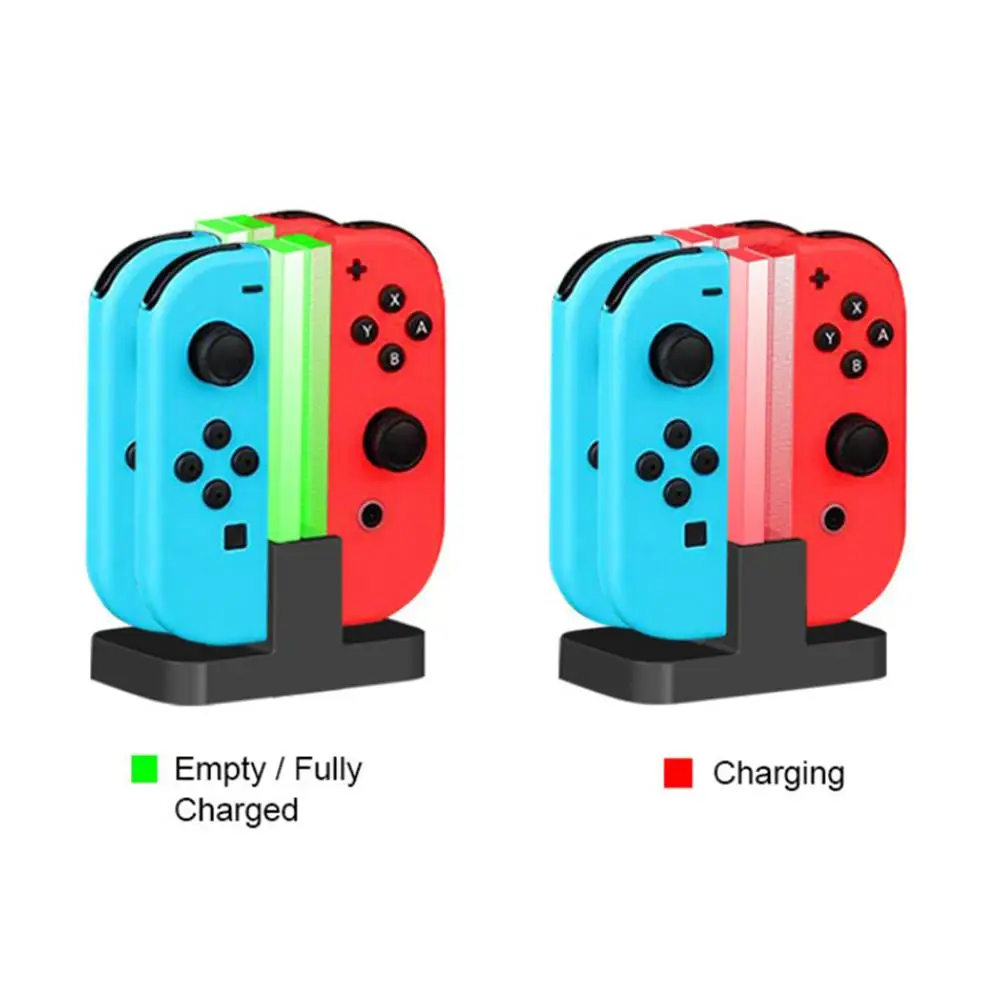 Led Charging Dock Station Charger Cradle for Nintendo Switch 4 Joy-Con Controllers 4 In 1 Charging Stand for Nintendo Switch Ns