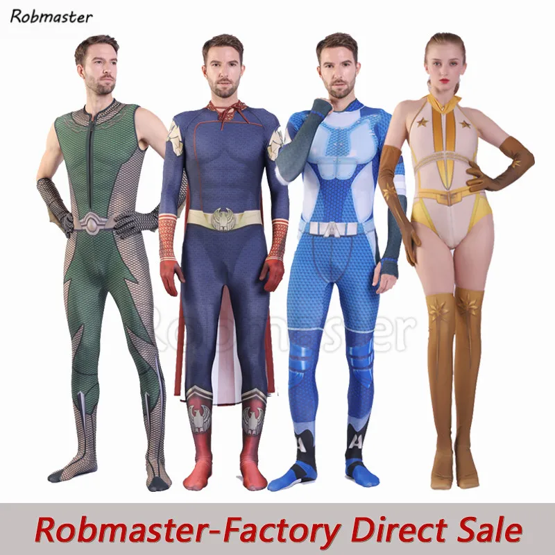 The Boys Cosplay Costumes 3D Spandex Zentai Adults Kids The Seven Homelander A-Train The Deep Starlight Bodysuit  Costumes