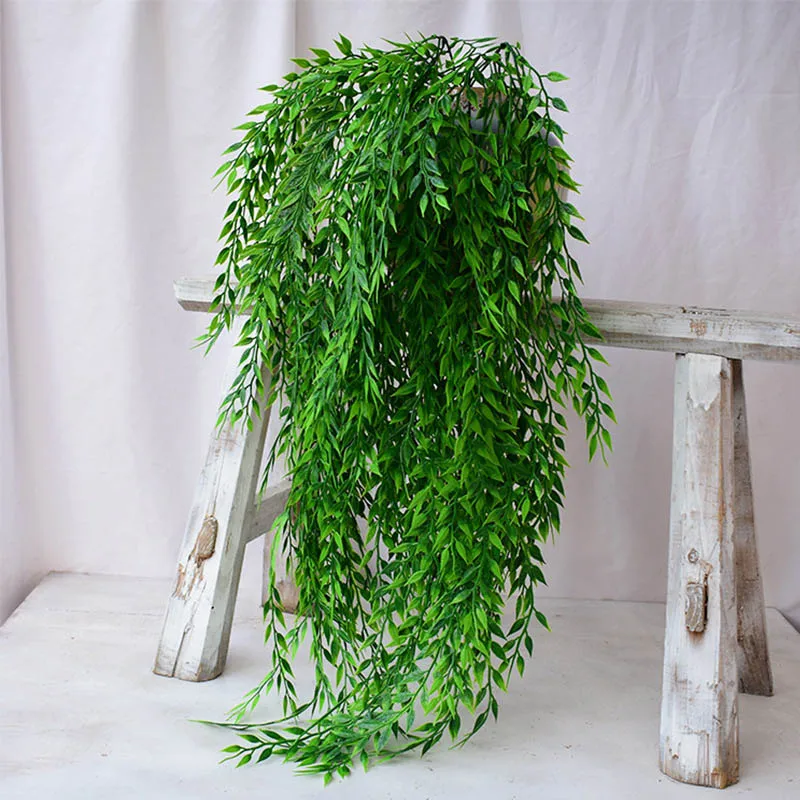 5 forks green Hanging Plant Artificial Plant Willow Wall Home Decoration Balcony Decoration Flower Basket Accessories