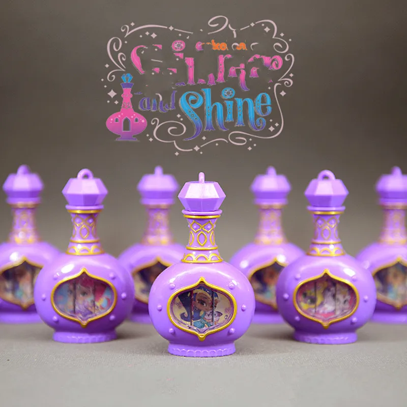 8cm Shimmer girls wishing bottle doll PVC turn the switch to change the picture in the bottle