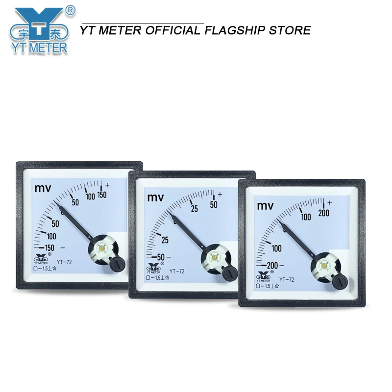 Yt72 ± millivoltmeter voltmeter positive and negative 50mV bidirectional 75mV 100mV 200mV 300mV 500mv 1000mV pointer cp72 direct