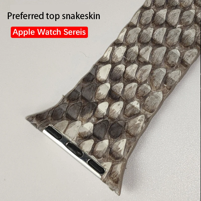 For iwatch 3 4 5 6 7 45mm Watchbands Newest Snake Skin Loop Leather Watch Band Ultra-Slim Wrist Strap For Apple Watch