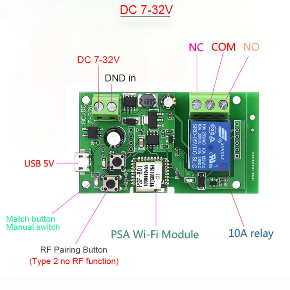 DC 7V-32V Smart Home Jog Self-Locking Wifi Nirkabel Remote Control Timer Switch Modul untuk IOS/Android