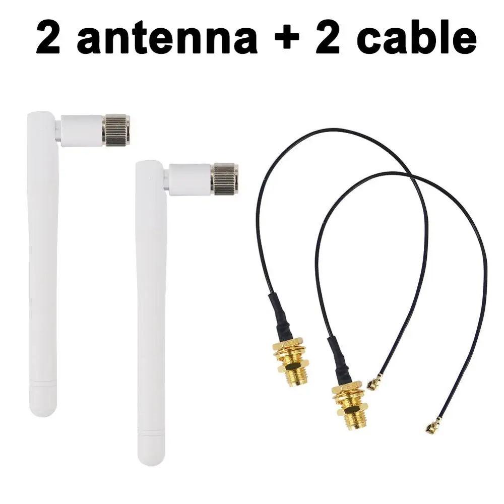 2PCS/lot 3dBi 2.4GHz WiFi 2.4G Antenna Aerial RP-SMA Male Wireless Router+ 17cm PCI U.FL IPX to RP-SMA Male Pigtail Cable