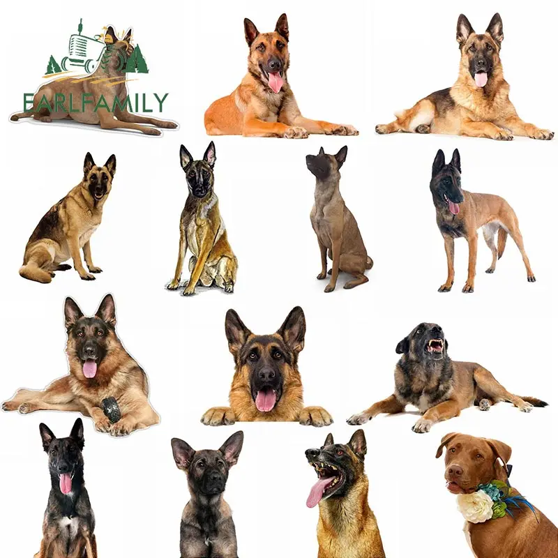 EARLFAMILY 13cm Car Stickers for Belgian Shepherd Malinois Police Rescue Guard Dog Graphics Funny Bumper Wall Laptop Decals