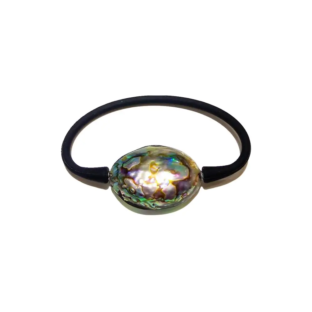 Lii Ji Mutil Color Abalone Shell Silicone Bracelet Bijouterie Best Gift for Women Casual Waterproof Bracelet