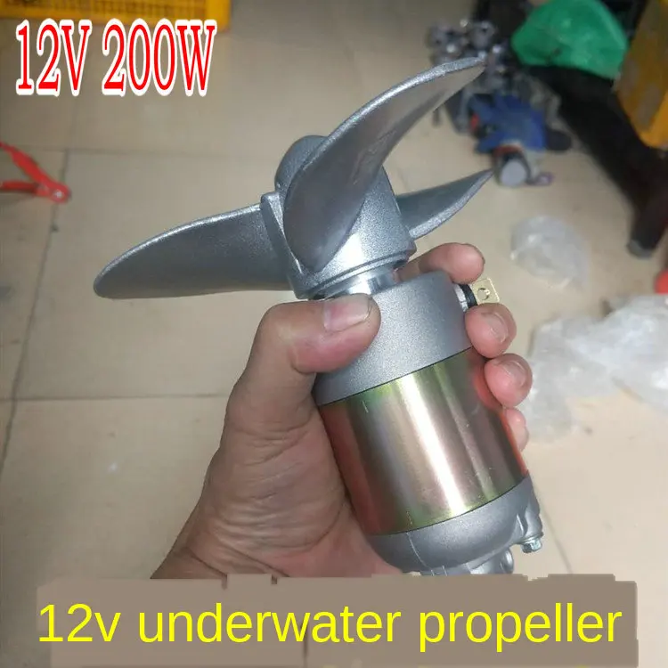 

DIY Electric Boat Fishing Net Outboard Propeller Paddle Machine Rubber Boat 12V 500W Underwater Motor Propeller