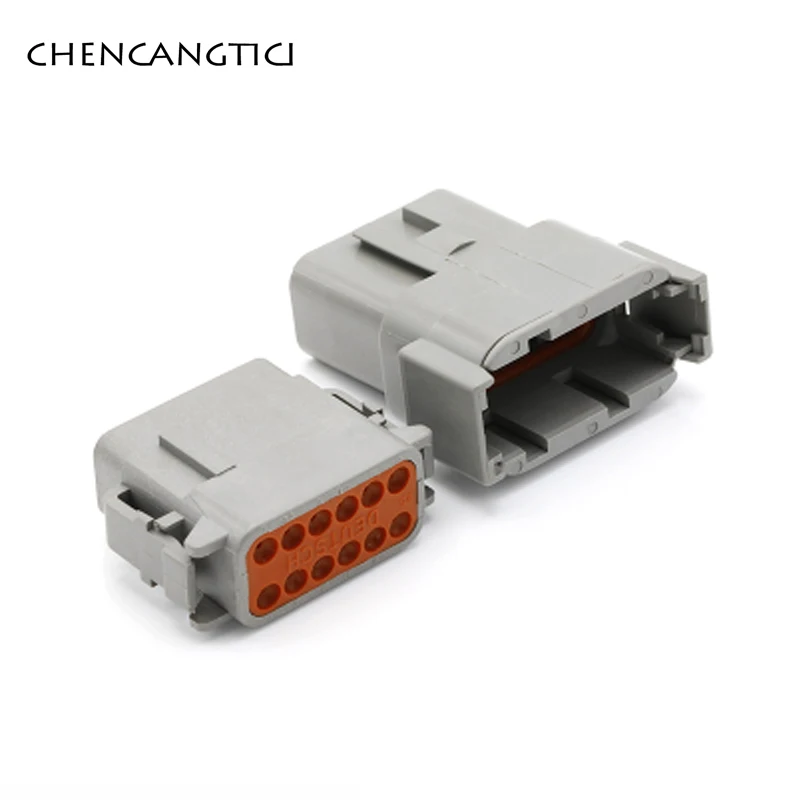 1 Set Deutsch DTM 12 Pin Enhanced Seal Connector Auto Waterproof Electrical Male Female Plug 20-24AWG DTM04-12P DTM06-12S