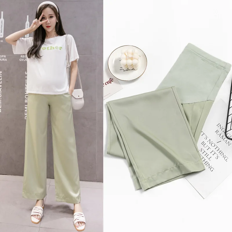 

Pregnant women wide leg pants summer thin section cold pregnant women stomach lift pants casual loose ultra thin pregnant women