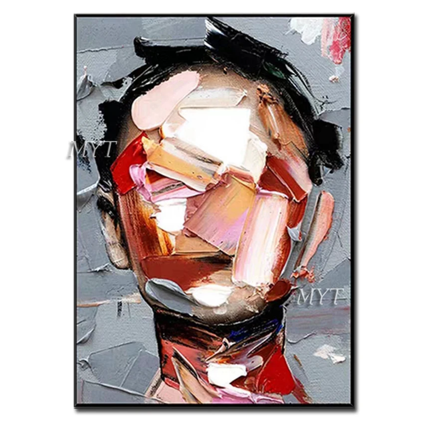 

Free Shipping Girl Face Abstract Oil Painting Hand Painted Figure Wall Canvas Art Unframed Hot Selling Paintings Art For Bedroom