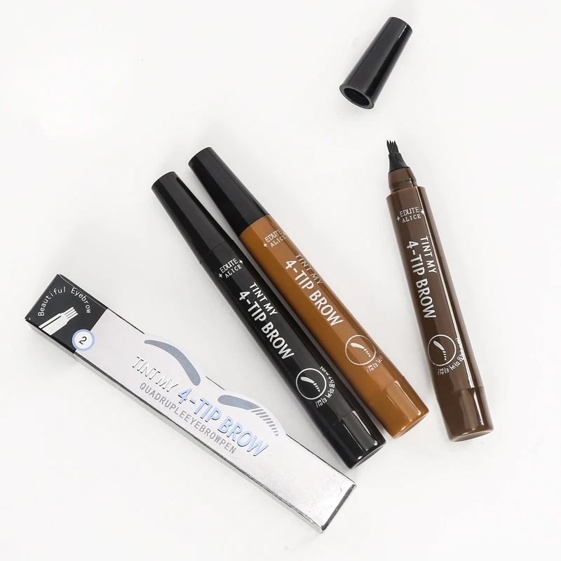 5 Colors Waterproof Microblading Liquid Eyebrow Pencil Long Lasting Fork Tip Tattoo Tint Pen Eyebrow Dye For Eyebrows Marker