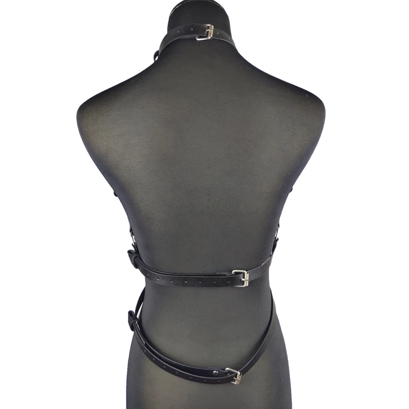 Fashion Trend Women Body Harness erotic Bra Top PU Handmade Leather Belts Gothic Bondage Sexy lingerie suspenders chest harness