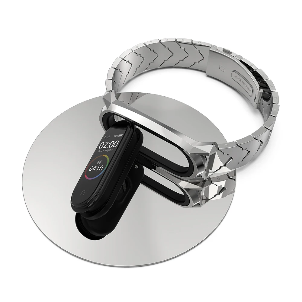 Cinturino per Mi Band 9 8 7 6 5 4 3 Bracciale per Xiaomi Mi Band 8 Cinturino da polso in metallo per Mi Band 7 Global Acciaio inossidabile