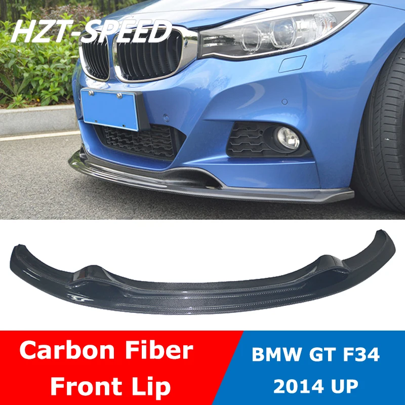 V Style Carbon Fiber Car Body Kit Front Bumper Spoiler Lip For BMW 3 Series F34 GT 320i 328 Modification 2013-2020