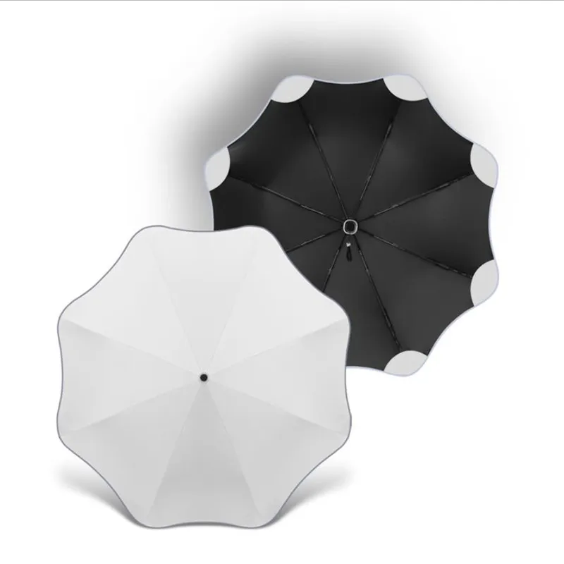 

2022 Automatic Folding Creative Floral Umbrella Vinyl 3 Folding Parasol 8k Fashion Travel Foldable