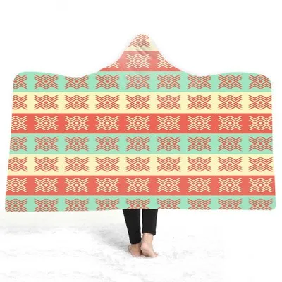 

Hooded Blanket Mandala Thickening Wearable Fleece Magic Cloak Plush Throw Blankets on Bed Sofa for Adults Children Warm Blanket