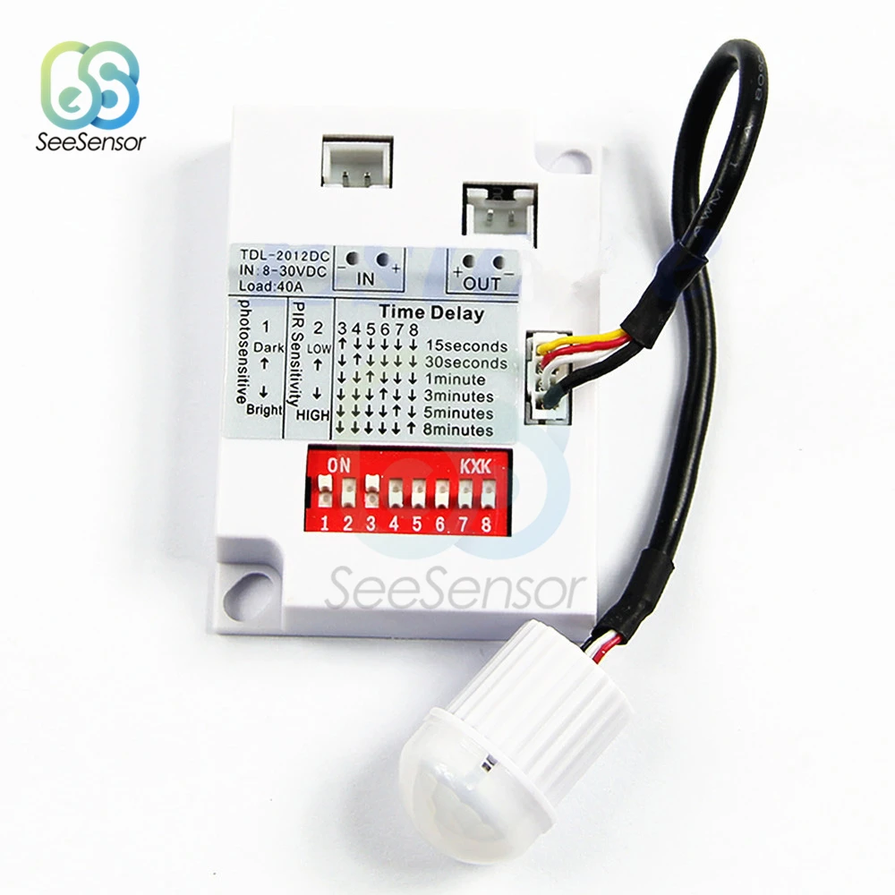 12V 24V 8-30VDC PIR Motion Sensor Switch IR Infrared Human Body Induction Sensor Detector Switch for LED Light Corridor Aisle