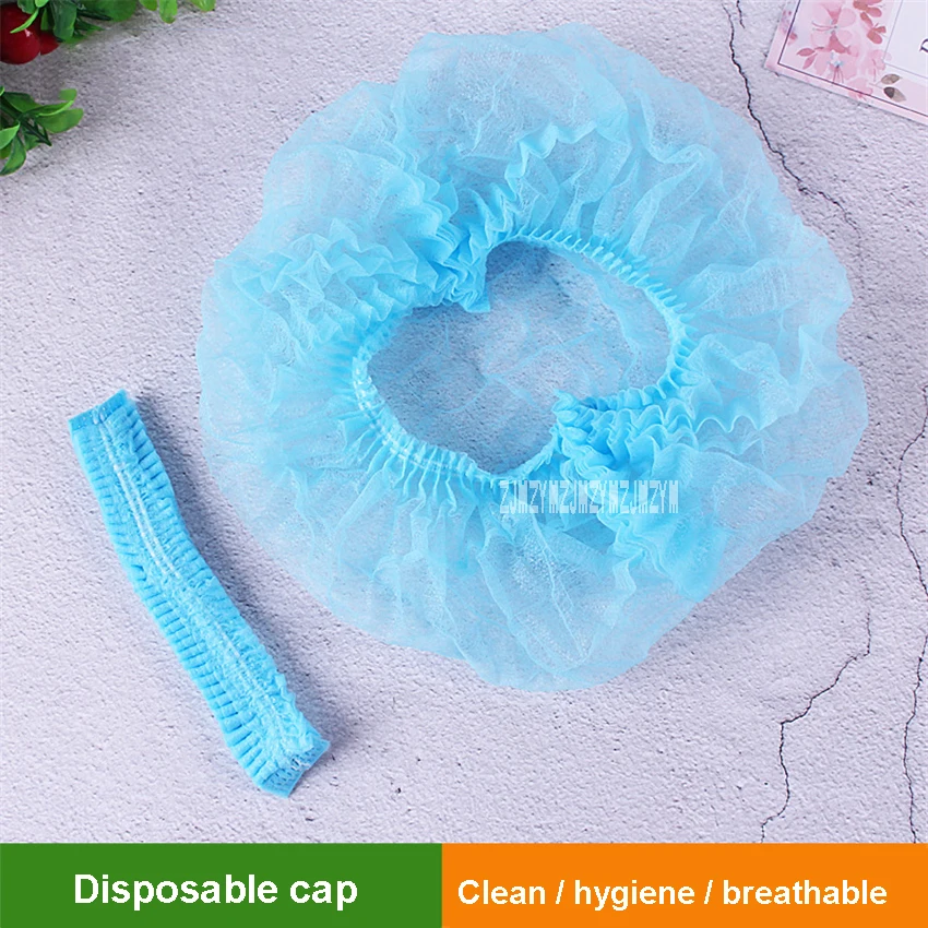 

100pcs/lot Disposable Hair Shower Caps Household Anti-dust Hat Set Women Men Bath Caps Breathable Pleated Non-woven Shower Caps