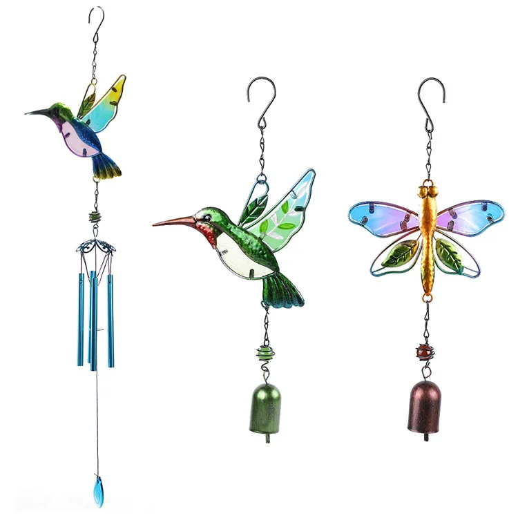 Handmade Humming Bird Wind Chime Wall Window Door Wind Bell Hanging Ornaments Vintage Home dragonfly Campanula Decoration Crafts