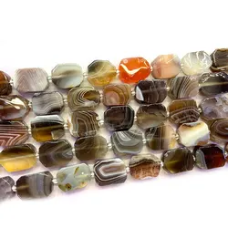 12x16mm Natural Botswana Agate Beads DIY Freeform Geometric Loose Stone Beads For Jewelry Making Beads Necklace Women Gift