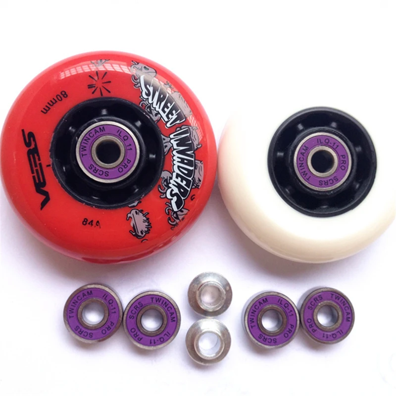 

SEBA Street Invaders Skating Wheels a set with Bearings 84A Roller FSK Slalom Skates Wheel with ILQ-9 ILQ-11 84A 72 76 80