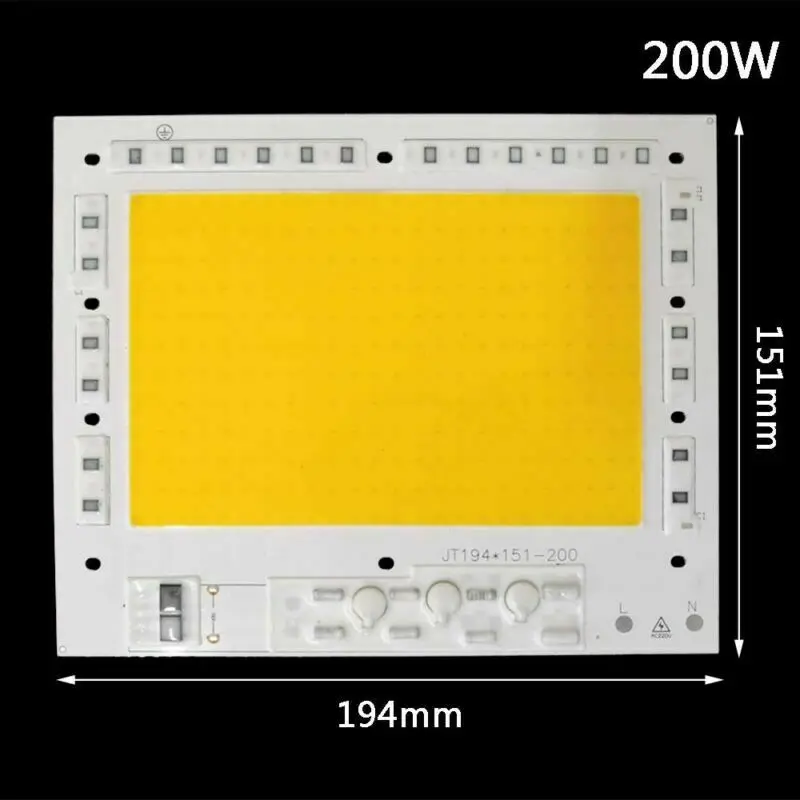 COB LED Chip 50W 100W 150W 200W Smart IC Driverless 220V Wysokiej jakości żarówka DIY Lampa zewnętrzna Reflektor punktowy Zimna ciepła biel