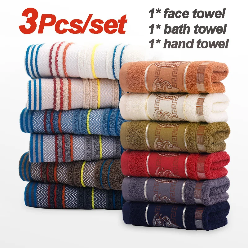 100% Cotton Towel Set Bathroom Geometric Pattern Adult Bath Towel Towel Travel Sports Towel Bathroom Set  Towel  Beach Towel
