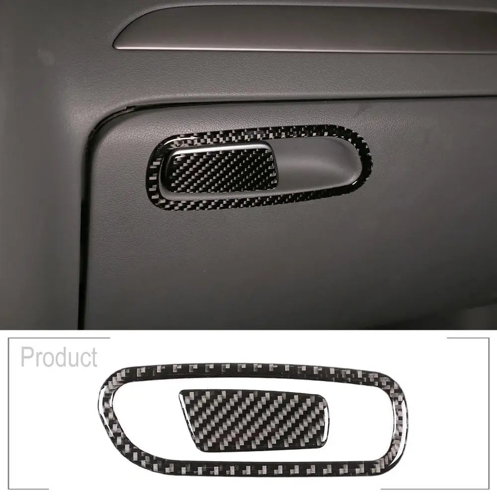 

2 Pcs Soft Carbon Fiber Car Interior Glove Box Switch Frame 3D Interior Accessories Sticker For Audi A4L / A5 2009-2016