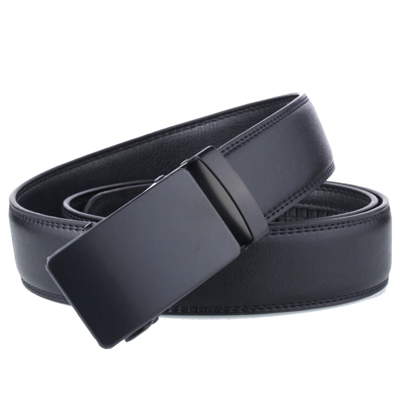 Men\'s Automatic Buckle Belt Slide Buckle Business Casual Leather Belt Creative Design Style Fashion Trend Belt High Quality