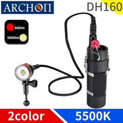 DH160 profession diving lighting lamp warm white dive lights Red HD diving phtotography light Underwater 150m diving fill lights