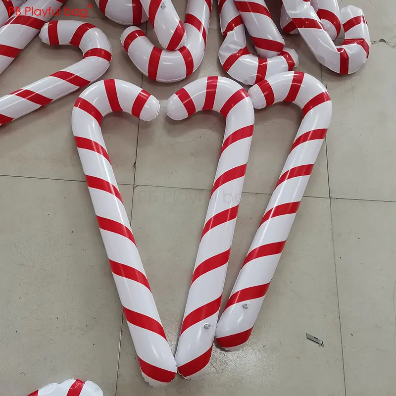 Playful bag 3pcs 87CM Christmas inflatable canes Candy color cane toys Christmas decoration Creative children toy AC06