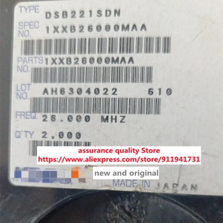 

5pcs/lot STB-1000-0.022 STB1000V0.022UF DSB221SDN 26MHZ 1XXB26000MAA JHC3502503R44E JHC3502503