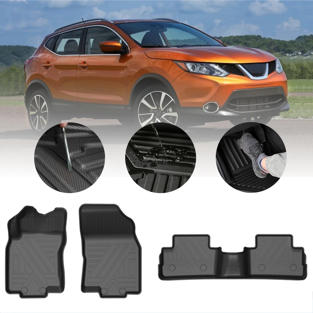 

Fully Surrounded Foot Pad For Nissan Rogue Sport 2017 2018 2019 Car Waterproof Non-Slip Rubber Floor Mat TPE Car Accessorie