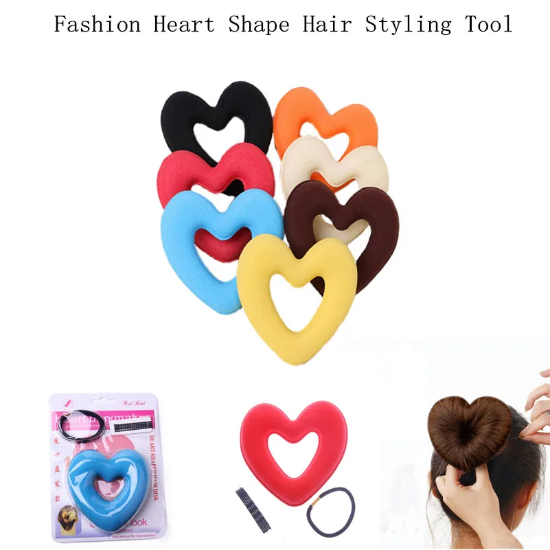 1 Set Fashion Heart Shape Hair Styling Tool Hair Bands for Women