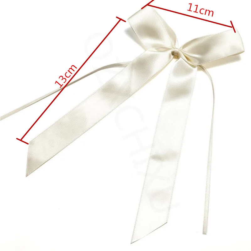 50pcs Grosgrain Satin Ribbons Wedding decoration Bow knots Ribbon Party Cars Chairs Decoration Bowknots 2 Colors AA8303-1