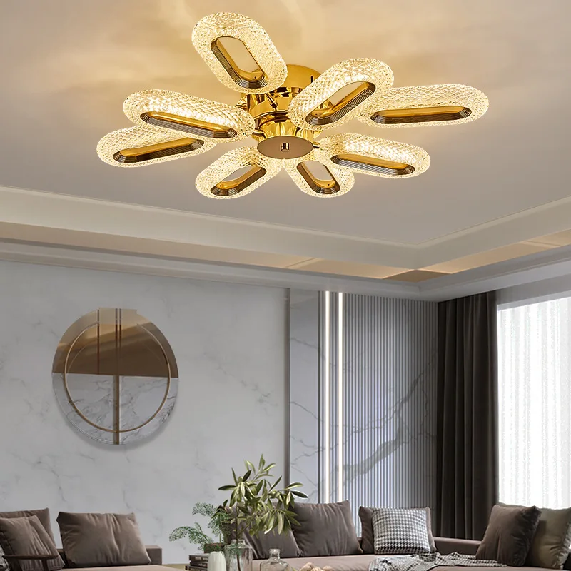 Modern Crystal LED Ceiling Chandelier Lamp Oval Pandent Light For Home Living Room Kitchen Dining Table Hanging Lamps Decoration