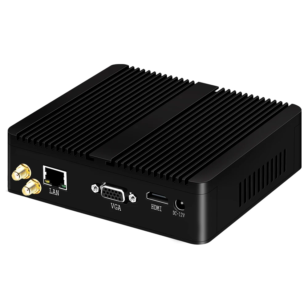 Mini PC Intel Celeron J1900, ordinateur intégré sans ventilateur, Windows Linux, 4x USB, Wi-Fi, Gigabit Ethernet, HDMI, VGA, écran client léger