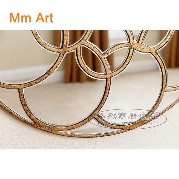 European-Style Luxury Hallway Mirror Decorative Mirror Simple Modern Hallway Living Room Background Mirror round Wall Hanging