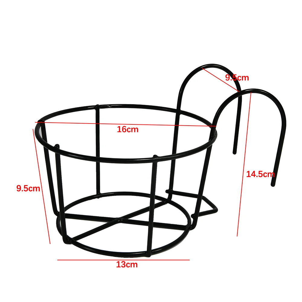 Hanging Plant Iron Racks Balcony Round Flower Pot Rack Railing Fence Outdoor Dorp Shipping Plant Pot Stand