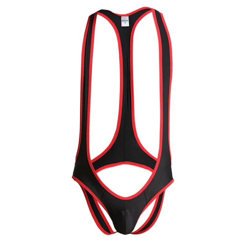 Men Sexy Bodysuits Jock Strap Lingerie Mesh Undershirts Breathable Wrestling Singlet Erotic Open Butt Gay Jumpsuits Underwear